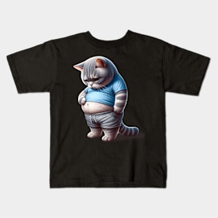 Funny Fat Cat Kids T-Shirt